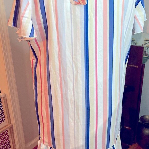 PRETTY GARDEN MULTI-STRIPED DRESS (SZ. M) - Picture 4 of 7